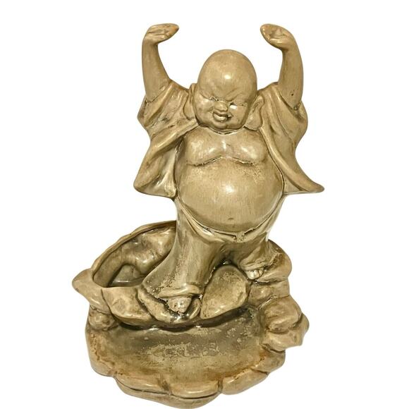 Vtg 7” Buddha Statue Ceramic Trinket/Ring Dish Mid Century Freeman McFarlin - Picture 1 of 7